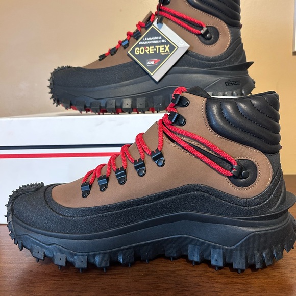 NEW Size 42 (US 9-9.5) Moncler Trailgrip High GTX Mens Trail Shoe Brown 895.00 - Picture 1 of 8